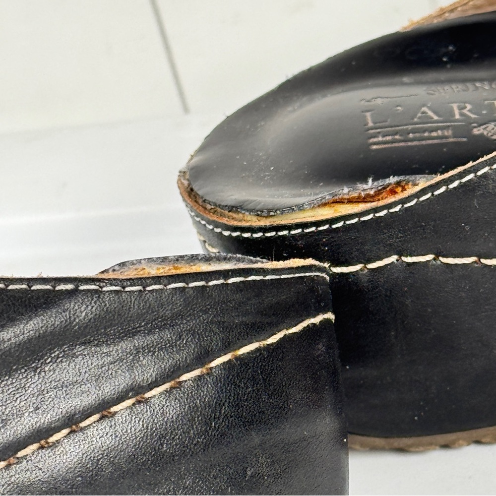 L’artiste Spring Step Leather Patchwork Clogs Y2K… - image 8